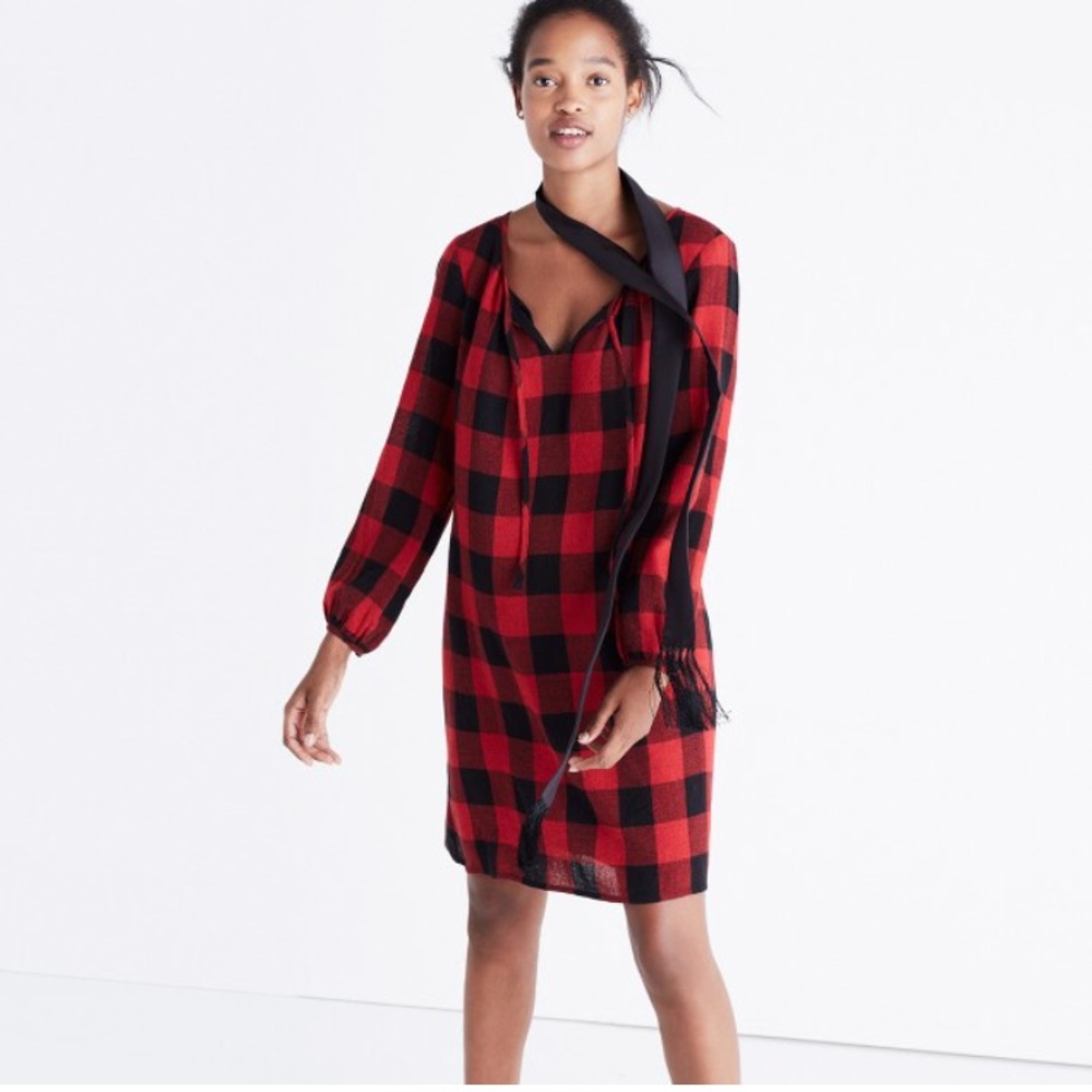 Madewell tunic dress buffalo check